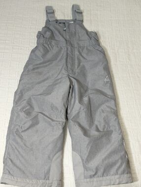 LIKE NEW Gerry Girls Bib Snow Pants, Size 5, Silver Gray, Reflective, Winter